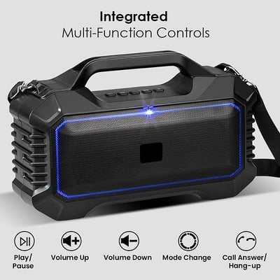 Boxa Portabila, 10W, Bluetooth V5.1, Usb, TF Card, FM, 1200mAh, RGB led, lanterna, negru